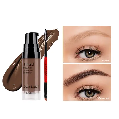 SACE LADY Waterproof Long-Lasting Pigmented Tinted Eyebrow Gel Cream Cosmetic Makeup Kit, Dark Brown, Adults’ Makeup Product with Color Correction & Natural Finish Blends with Your Brow (Summer Finds)