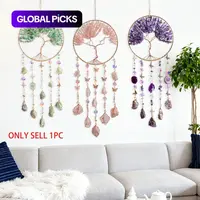 Tree of Life Dreamcatcher Sun-Catcher Wall Hanging, Natural Stone and Copper Wire Butterfly Crystal Pendant, Elegant Home Decor Items, Home Decor Products Hanging Decoration Gift #GLOBAL PICKS