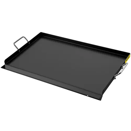 【toolupgrade】VEVOR Carbon Steel Griddle - 16x24" Flat Top Plate, Barbecue Accessories with 2 Handles to Lift, Faster Heatups, Extra Drain Hole, for Charcoal/Gas Grills, Tailgating, Father's Day Gifts, Camping Essentials