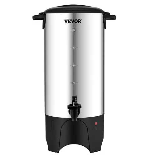【toolupgrade】VEVOR Commercial Coffee Urn Coffee Making Tool, 50-Cup Stainless Steel Large Dispenser, 1000W 110V Electric Quick Brewing Machine, Hot Water Urn for Barbecues, Conference Rooms, Large Groups, Detachable Cord for Easy Cleaning, Silver