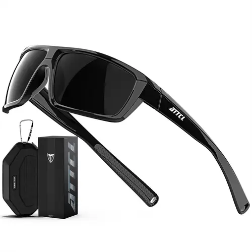 ATTCL Men's Fashion Polarized Sport Sunglasses - TR90 Wrap-Around Frame, Lightweight UV400 Protection, Windproof Polarized Driving Shades for Fishing, Men's Accessories, One Size, Gifts for Him, Father’s Day Gifts