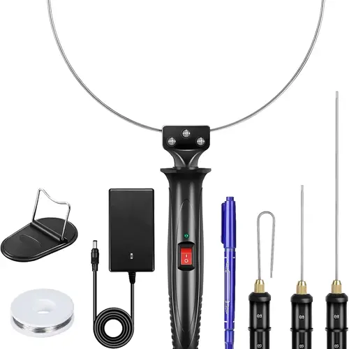 GOCHANGE 4-in-1 Multifunctional Electric Foam Cutter Pen Set (1 Set) - 18W Office Cutting Supplies, Quick Heat-Up, 100-240V Universal Voltages, Stainless Steel Components, 10m Cable, 7cm Blade, 12cm Replaceable Wire, Home/Commercial Artwork Use