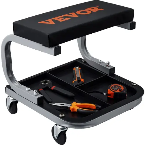 VEVOR Mechanics Garage Stool, 250 LBS Capacity Mechanic Creeper Seat with Under-Car Tray, Automotive Maintenance Tools, Father's Day Gifts for Him, Car Repair Gadgets