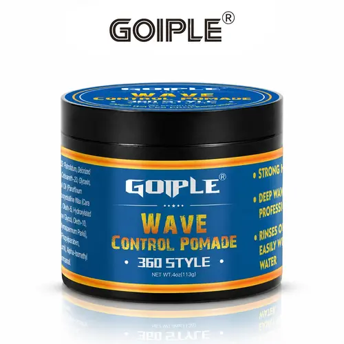 Natural Wave Pomade for Men - Strong Hold, Easy Wash 360 Wave Training Cream, Water-Based Moisturizing Hair Grease for Black Men Gel Haircare,valentine's day gifts for her/him