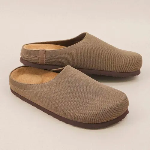 Cushionaire Sils Stretch Knit Cork Footbed Clogs For Women | Cozy Slip On Knit Clogs With Supportive Cork Footbed | Stylish Everyday Clogs For Casual Outfits