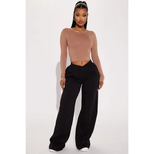 Cassandra Cross Over Lounge Pant - Black