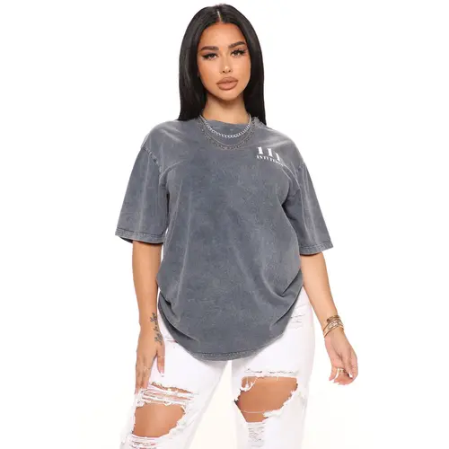 111 Angel Number Tunic Top - Grey/combo