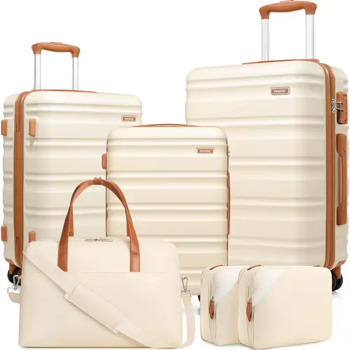 Miusse 6-Piece ABS Hardside Luggage Set, 20/24/28 Inch Spinner Suitcases with TSA Lock, Lightweight Hard Shell Carry-On & Checked Luggage for Back to School, College Move-In & Family Travel,back to school,back to school haul