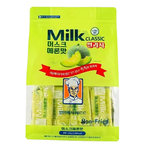 NEW Melon Flavor Alert, ORBIT TRENZY GAHM Milk Classic Rice Crackers 8.53 oz Korean Snack Mild Milky Flavor Delicious Crispy Protein Treat Melt-in-the-Mouth Ricecakes Light Flavor Melting