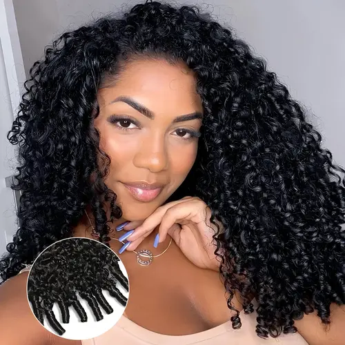 Tahikie Burmese Curly Half Wig Human Hair Cheap Wig Flip Over Wand Curly Wigs Beginner Friendly Comfortable Fit Vacation Hair Glueless Kinky Curly  Human Hair Drawstring Headband Wig For Women Summer Wigs #DealsForYouDays #TikTokShopBackToSchool#SohoChic