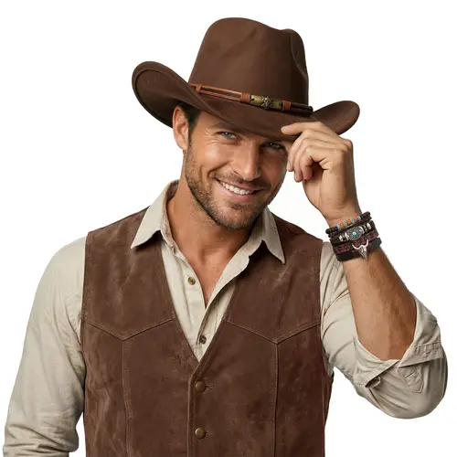 BELTROAD Cowboy Hat for Men Women Classic Cowgirl Hat Wide Brim Western Women Mens Cowboy Hats Christmas Cowgirl Hats Gifts