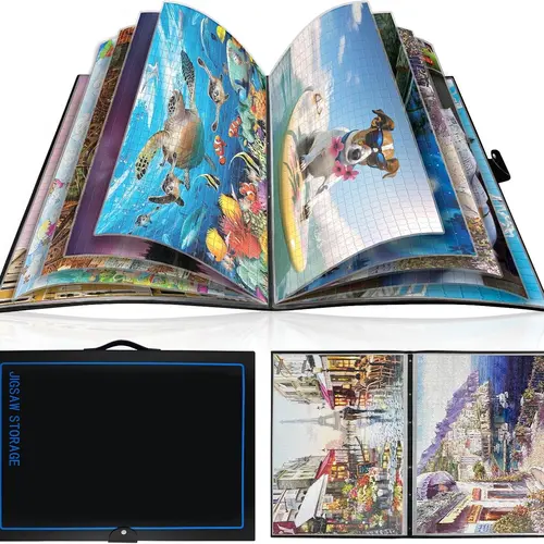 ALL4JIG Puzzle Storage Folder Keeper for Jigsaw Enthusiasts - Space-Saving Organizer with 20 HD Film Pockets, Portable & Durable Design for 500-2000 Piece Puzzles,Mother's Day Gift