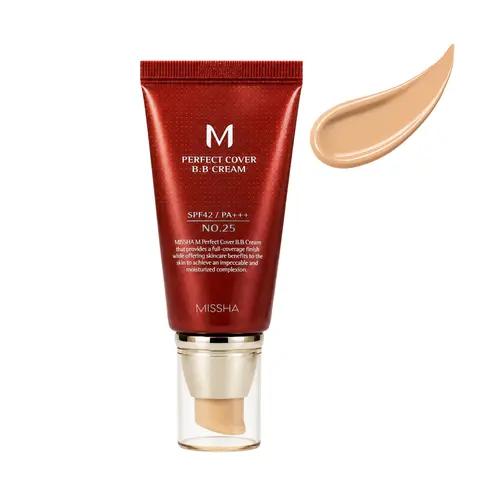 [MISSHA] M Perfect BB Cream No.25 - Warm Beige with SPF 42 PA+++ (1.69 Fl Oz)-Korean Cosmetics Makeup
