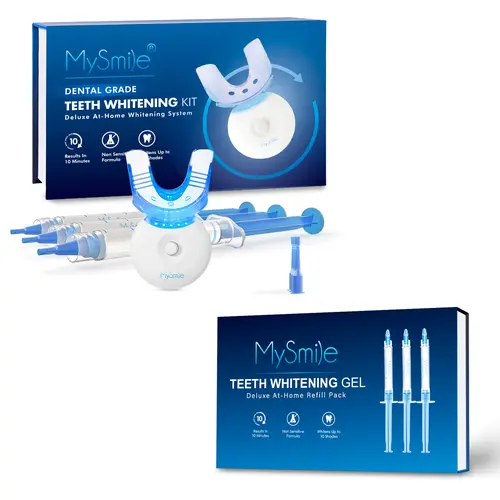 MySmile Silicone Gel Peroxide Teeth Whitening Kit with Accelerator + Refill Pack (Black Friday Deal)