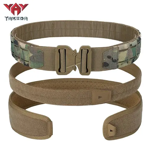YAKEDA Men's Tactical Camouflage Belt Bag - 3-in-1 Multi-Function Tactical Accessories with Adjustable Waistband, Zipper Closure, Side Pouch and PALS Laser System Essential Pack