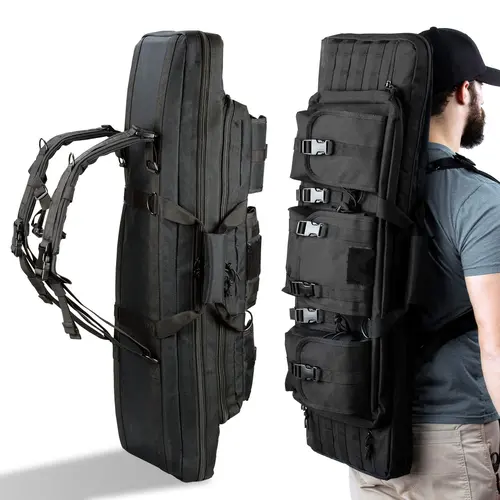 YAKEDA GN-9013 Low-Profile Tactical Rifle Bag - Soft Military Gun Case for Hunting & Firearm Transport, 36/42-Inch with Hunt Gear Accessories Storage, Tactical Equipment, Low Price Level