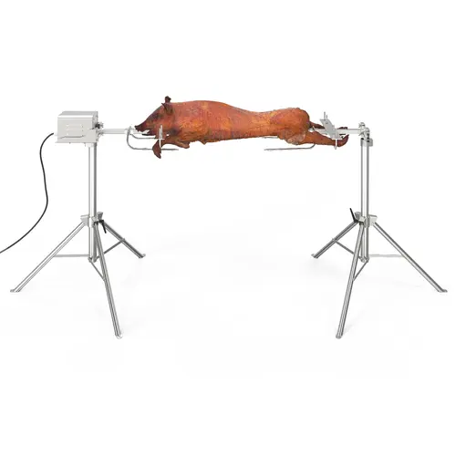 ROVSUN Electric Rotating Rotisserie Grill Kit - 176 lbs Cap. BBQ Grill, 46" Stainless Steel Pig Lamb Spit Roaster Stand with Height Adjust, Barbecue Charcoal Spit Rod for Outdoor Camping Parties