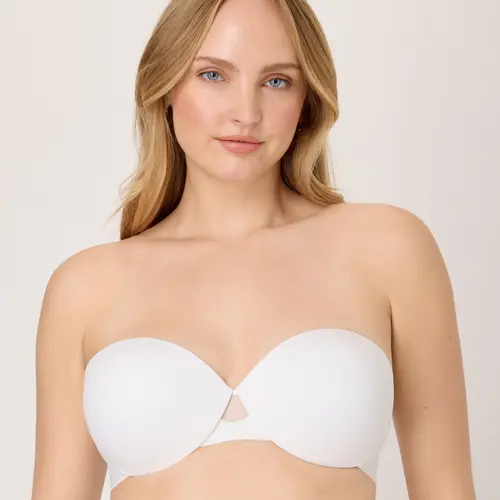 Maidenform DreamWire Multiway Strapless Bra with Underwire Lightweight Shaping Fabric Convertible Straps No Show Smoothing Cushioned Support Wedding Bra DM2310