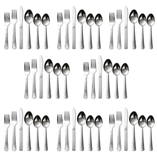48-Piece Stainless Steel Flatware Set, Service for 8, Dishwasher-Safe Cutlery Set with Bonus 8 Teaspoons, Silverware set Dishwasher-Safe Kitchen Utensil Set for Home & Restaurant