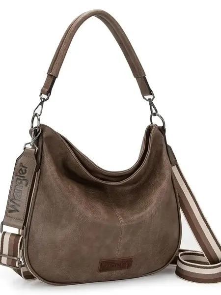 Wrangler Hobo Bags Large Crossbody Bags for Women Shoulder Purses with Striped Cotton Straps