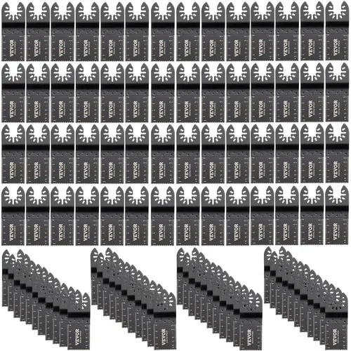 【summerfinds】VEVOR 100PCS Oscillating Saw Blades, Quick Release Multitool Blades Kit, HCS Tool Blades for Wood Plastic Metal Nails Bolts, Compatible with Dewalt Dremel Fein Worx Bosch Makita Milwaukee
