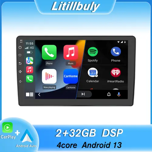 Litillbuly Aftermarket Car Stereos for GMC Chevy Silverado 2007-2013, Touch Screen Unit with Wireless CarPlay, Android Auto, Bluetooth, WIFI and GPS Navigation Support