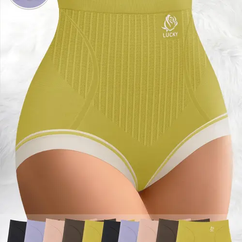10-Pack MEIYATING High-Waist Slimming Women's Underwear, Soft Stretch Panties, Comfortable Panties, Contrast Binding Design, All-Season Casual Style, High Waist Panty, High Waisted Panties