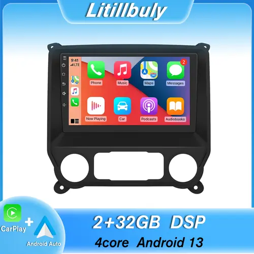 Car Stereo for Chevy Silverado GMC Sierra 2014-2018 touch screen has Android Auto Wireless Carplay, Bluetooth WIFI supports GPS Navigation (With Bose system, you need to purchase an additional fiber optic box! ! !）