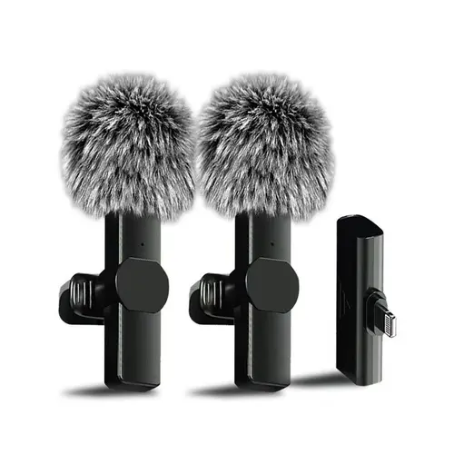 Wireless Lavalier Microphone Set - Rechargeable Lapel Audio Mic for iPhone, USB Type-C Smartphones, Camera Vlogging Equipment, Omnidirectional Condenser for Video Recording