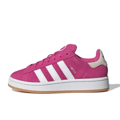 Women's Adidas Campus 00s Retro Suede Low-Top Sneakers - Semi Lucid Fuchsia/White/Gum, Casual Lifestyle Footwear, Stripes, Secure Laces, Cushioned Gum Rubber Sole, Female Sports Shoes