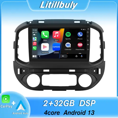 Litillbuly Aftermarket Car Stereo for Chevrolet Colorado 2015-2019, Plug-and-Play Touchscreen with CarPlay IPS Touchscreen, Wireless Android Auto, Wireless Sync, Bluetooth, WIFI, GPS Navigation, Aftermarket Car Stereos