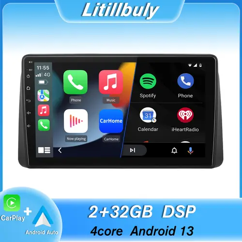 Litillbuly Aftermarket Stereo Car Video Player for Chrysler Town & Country 2011-2016 & Dodge Grand Caravan 2008-2020, Plug-and-Play Car Display Screen Monitor with Modern UI, Wireless Android Auto, Wireless CarPlay, Bluetooth, WIFI, GPS Navigation