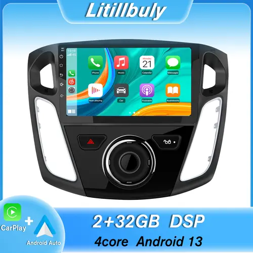 litillbuly Car Head Unit for Ford Focus 2012-2017, Upgraded Touchscreen Wireless Carplay Radio, Car Stereo with Android Auto, Bluetooth, WIFI, GPS Navigation