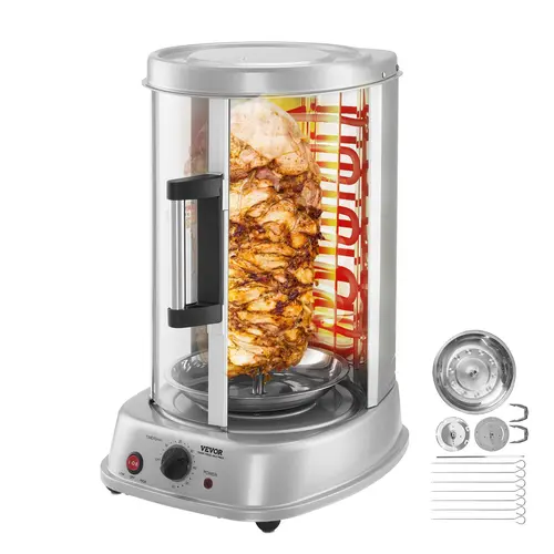 【toolupgrade】VEVOR Stainless Steel Vertical Shawarma Grill - Gyro Rotisserie Doner Cooker, Countertop Oven, Household Kitchen Appliance (DealsForYouDays),home essentials