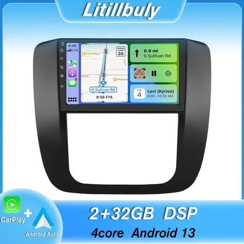 Litillbuly Aftermarket Plug&Play Car Stereo for GMC Yukon/Chevrolet Tahoe/Suburban 2007-2013, Easy Install Touch Screen with Wireless CarPlay, Android Auto, Bluetooth, WIFI, GPS Navigation for Daily Driving