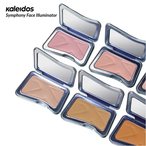 Kaleidos Symphony Face Illuminator Highlighter Palette - Silky Powder, Smoothing, Elasticizing, Matte Finish, Blendable, Radiant, Suitable for Multiple Skin Types, Festival Makeup, Cosmetic Gift