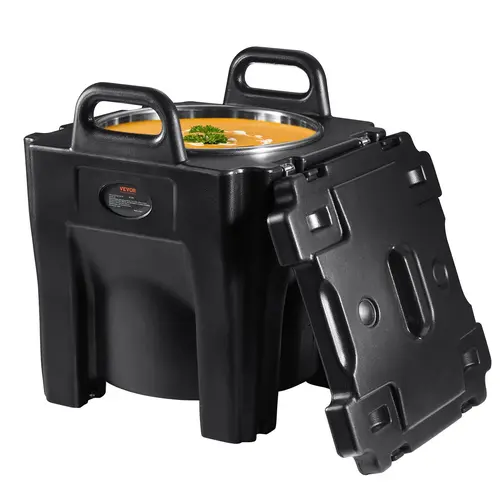 【toolupgrade】VEVOR 32Qt Leakproof Insulated Lunchbox - Thermal Lunch Box, 304 Stainless Steel Food Storage Bucket with Locking Lid, Stackable Top-Load LLDPE Container, Handles, Buckles, Stationary Base for Work, Camping, Heavy-Duty Kitchen Preserver