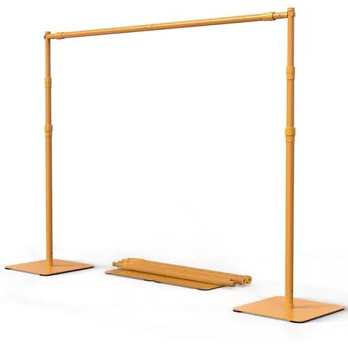 VINGLI Durable Metal 8x10 ft Adjustable Backdrop Stand Kit, Heavy-Duty Steel Base, Tool-Free Setup Saves Time, Handles Busy Shoots, Great for Wedding Photos & Photography Video Studio