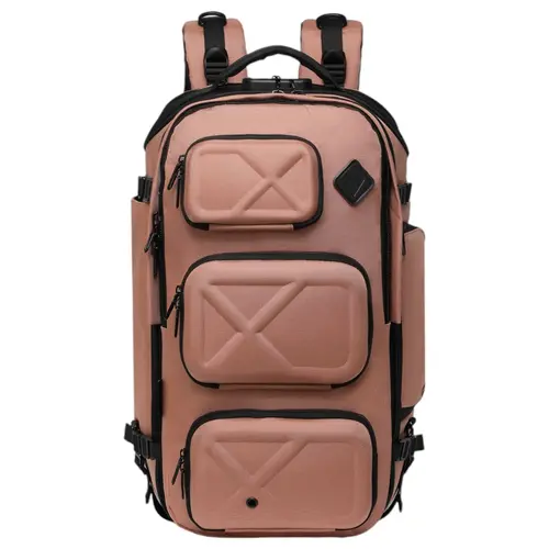 Islanders Savvy Guava Blush Backpack, Multi-Function Synthetic Pack Bag & Carrying Backpack with Lockable Main Compartment, Tough, Durable, Lightweight Everyday Carry Bag for Airplane Travel, 20L-35L, Backpack For Traveling On Airplane