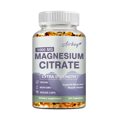 Magnesium Citrate 1000 mg - Maximum Absorption Magnesium Powder Capsules for Support of Muscle, Nerve, Bone and Heart Health, High Absorption Citrate Complex, Gluten Free, Non-GMO