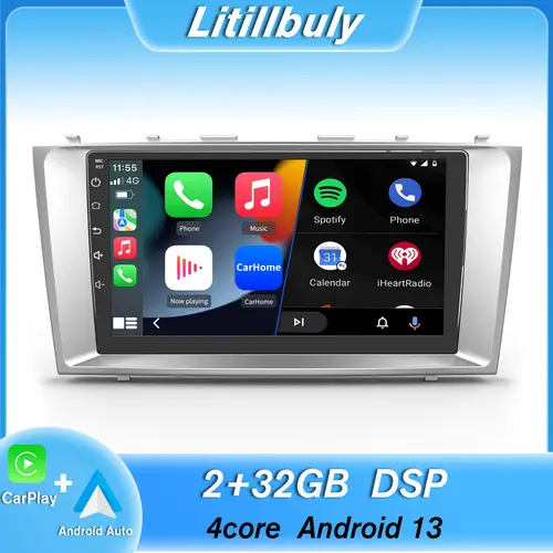 Car Stereo for Toyota Camry 2007-2011 Touch screen with Android Auto Wireless Carplay, Bluetooth WIFI FM supports GPS Navigation