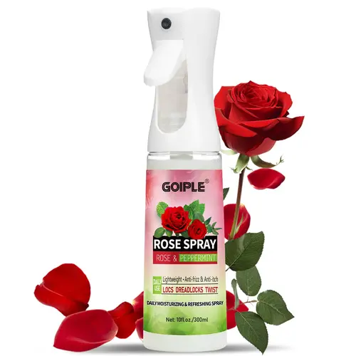 Goiple Hydrating Rose Water Loc Spray for Dreadlocks - Haircare Product with Peppermint & Castor Oil, Mild Cleansing, Calming, Moisturizing Scalp Care to Soothe, Refresh & Prevent Dryness, Scalp Moisturize