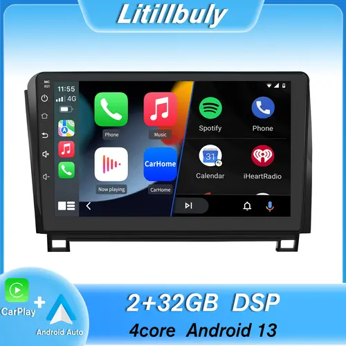 Aftermarket Double-Din Car Stereo for Toyota Tundra 2007-2009,2010,2012-2013 & Sequoia 2008-2018, 10.1" HD IPS Crisp View Dashboard Screen with Android 13 OS, Wireless CarPlay, Android Auto, Bluetooth/WiFi, GPS Navigation