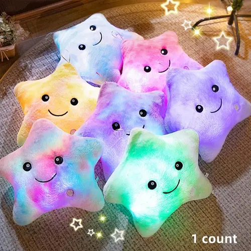 Luminous Star Shaped Plush Toy, 1 Count Cute Plushie Toy, Creative Colorful Night Light Plush Toy, Birthday Gift for Boys & Girls