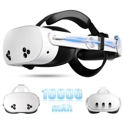 @STELLAR  Head Strap Battery Compatible with Meta Quest 3S/Quest 3-10000mAh Elite Strap with Battery Pack Extend Playtime - Enhanced Support for Quest 3S - Replacement Battery Head Strap Accessories Wearable Vr Smartphone Wireless