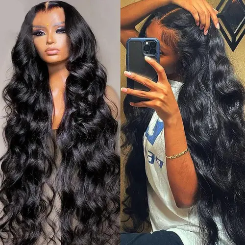 Bling Hair 13x6 HD Frontal 100% Human Hair Wig, 180% Density Body Wave Lace Front, Pre-Plucked, Heat-Resistant for Back to School sohochic