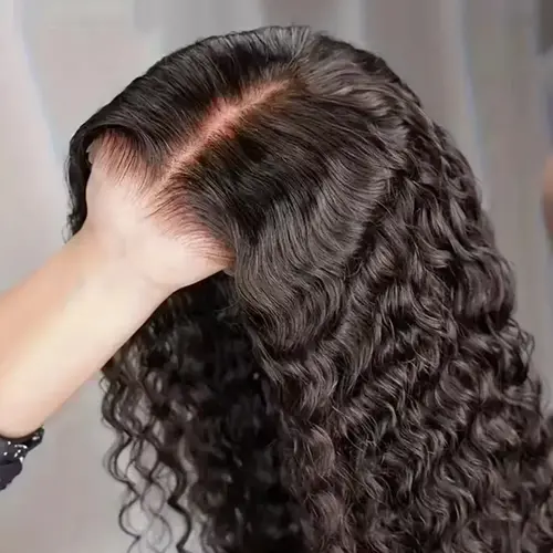 BLING HAIR Women's Brazilian Human Hair Lace Closure Wig - 6x4/7x5/9x6 Glueless, 180% Density, Deep Wave Hairstyles, Easy-To-Wear, Curly Look, Back-To-School Female Wig sohochic
