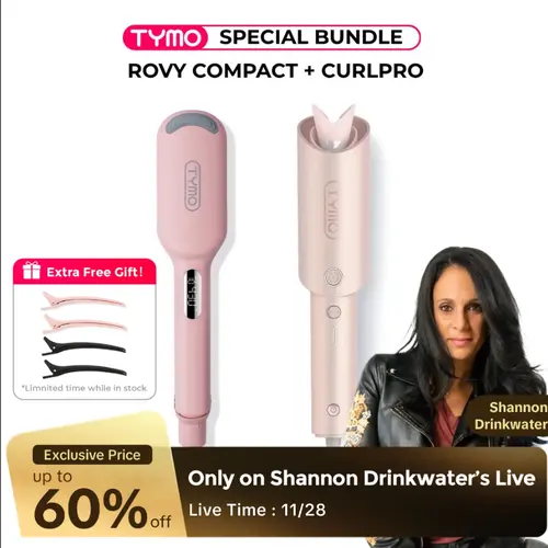 【Viral Curling Duo】TYMO CURLPRO + ROVY COMPACT – Auto Curler & Crimper in One Set toolupgrade