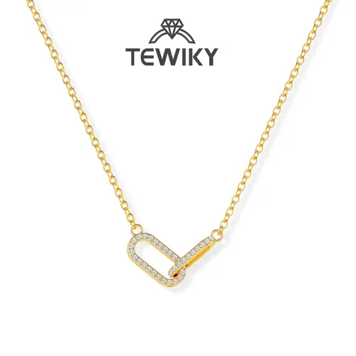 Tewiky Pendant Necklace for Women Dainty Simple Paperclip Choker Necklaces Cute Minimalist Open Oval Necklaces Jewelry Back To School
