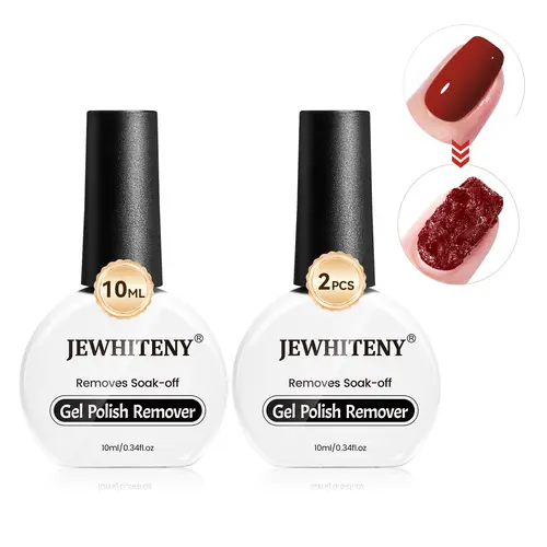 JEWHITENY 10ML Gel Nail Polish Remover 2pcs Professional Gel Remover for Nails 3-5 Minutes Gel Nail Remover Easy And Quick Remove No Need Soaking or Wrapping Gel Remover